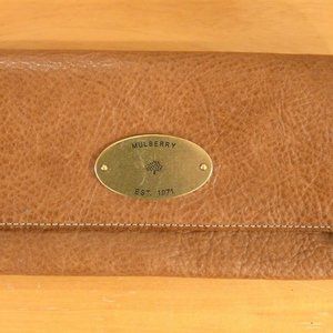 MULBERRY Continental Plaque Wallet--Oak Veg Tan